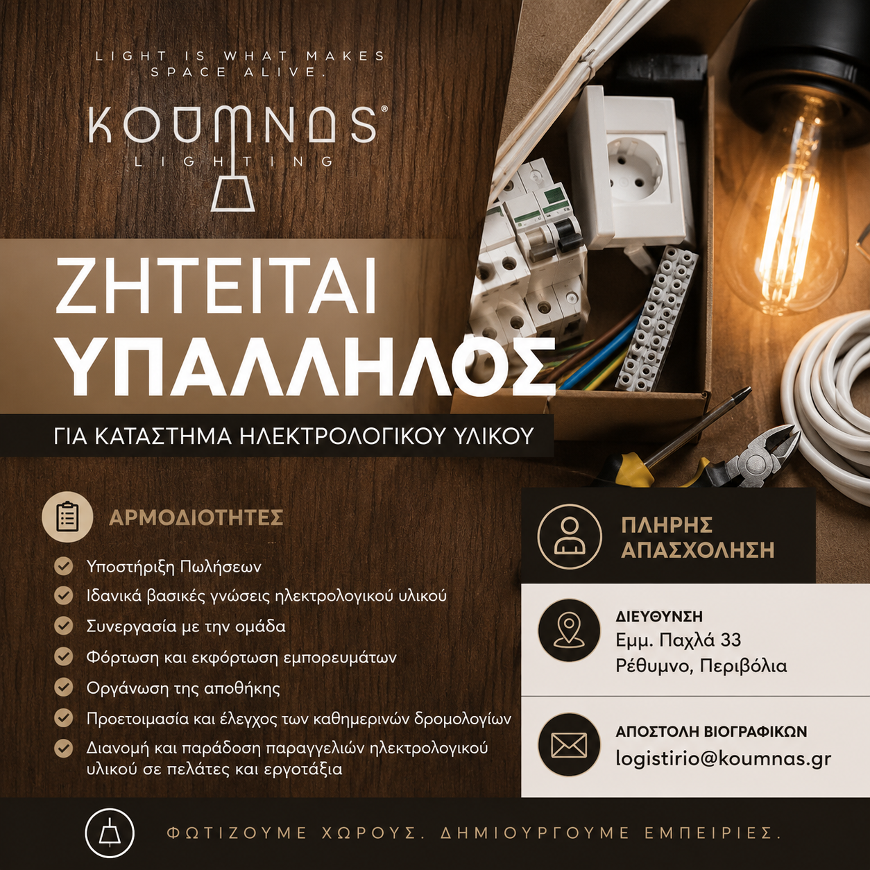 Υπάλληλος Ηλεκτρολογικού Υλικού 